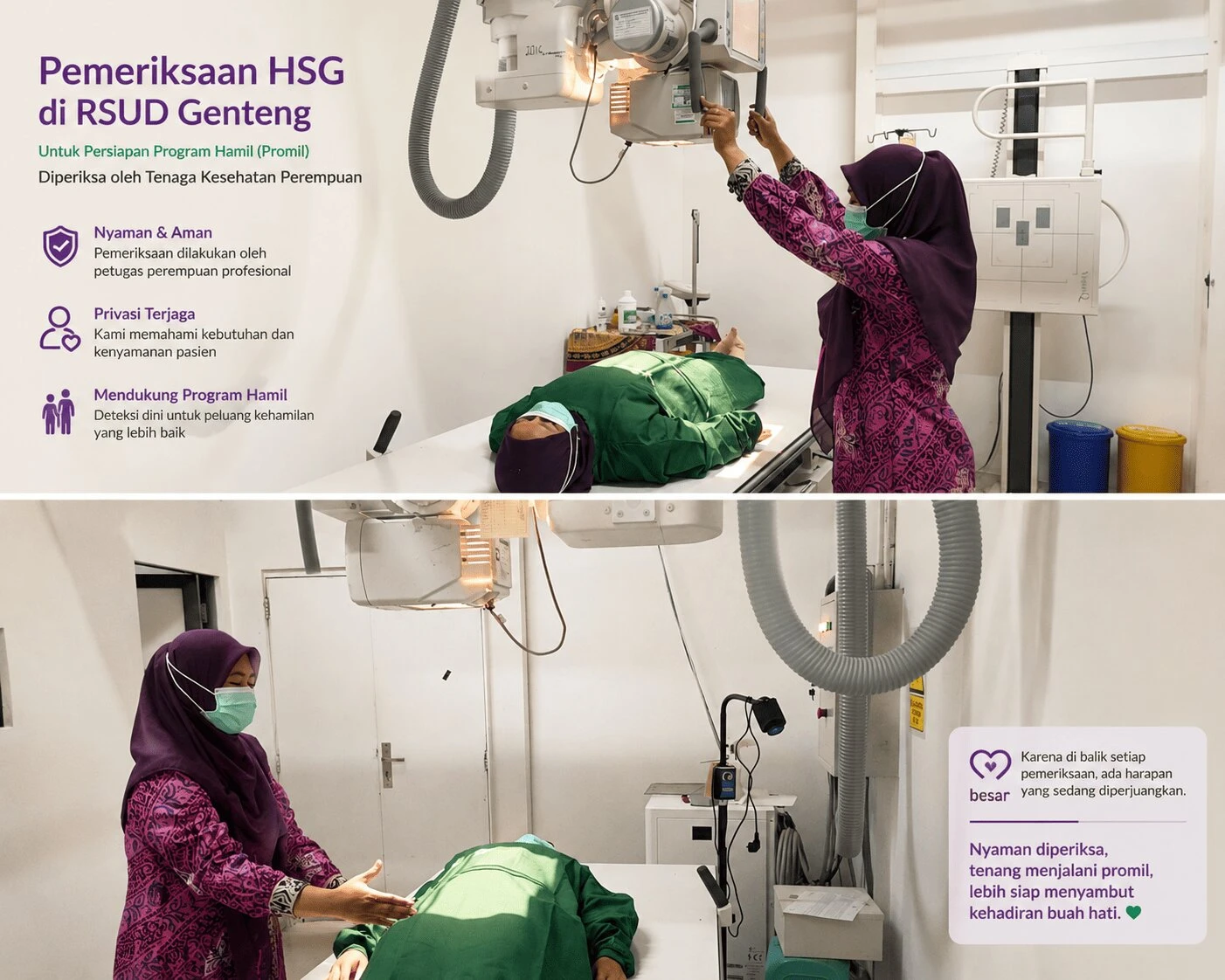 RSUD Genteng Perkuat Pelayanan Program Hamil melalui Pemeriksaan HSG yang Nyaman, Aman, dan Menjaga Privasi Pasien